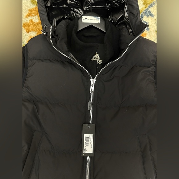 NWT MOOSE KNUCKLES Ranelagh Convertible Puffer Hooded Shell & Wool Coat Sz L - Picture 16 of 16